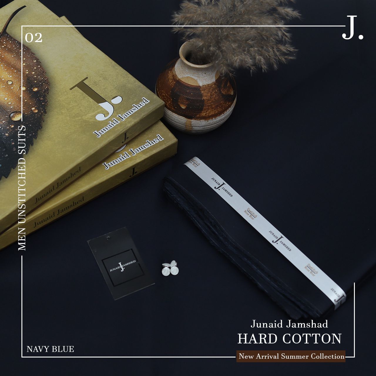 Junaid Jamshed Hard Cotton Men Unstitched Suit