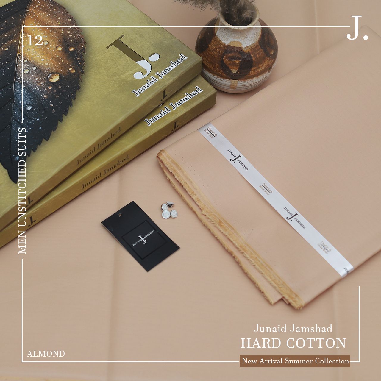 Junaid Jamshed Hard Cotton Men Unstitched Suit