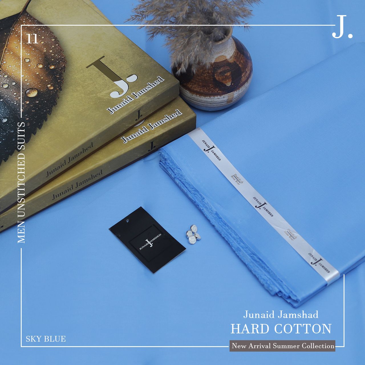 Junaid Jamshed Hard Cotton Men Unstitched Suit